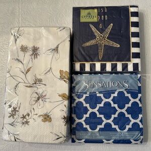 3 Floral and Geometric Napkin Sets for Decoupage NIP  includes Bee & Willow
